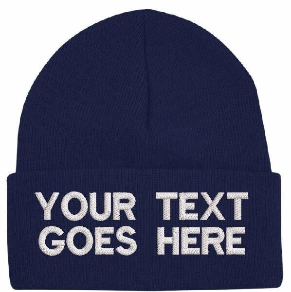 CUSTOM Embroidered Cuffed Beanie Winter Hat Embroidered Beanie Winter Custom Hat