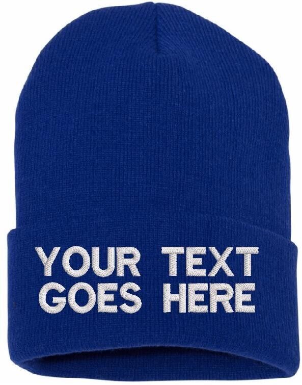 CUSTOM Embroidered Cuffed Beanie Winter Hat Embroidered Beanie Winter Custom Hat