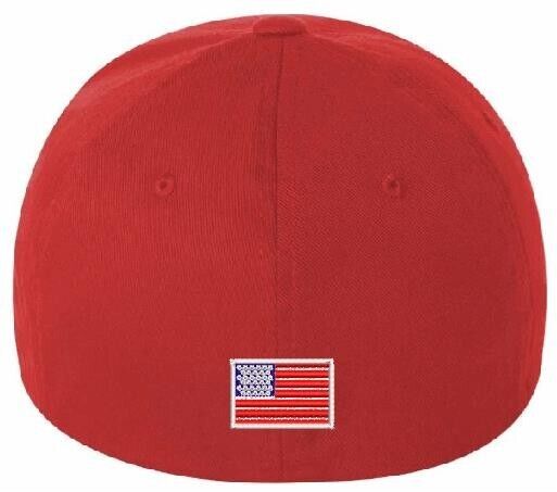JD Vance I don't really care Margaret Embroidered Flex Fit RED Hat & Back Flag