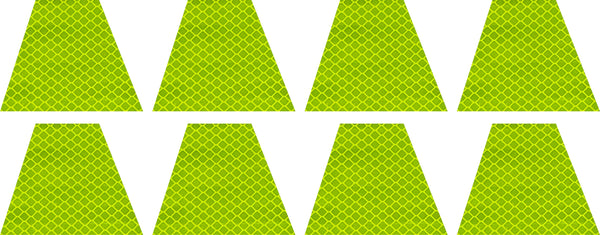 Set of 8 - Yellow Retro Prismatic Reflective Trapezoids