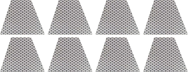 Set of 8 - White Retro Prismatic Reflective Trapezoids