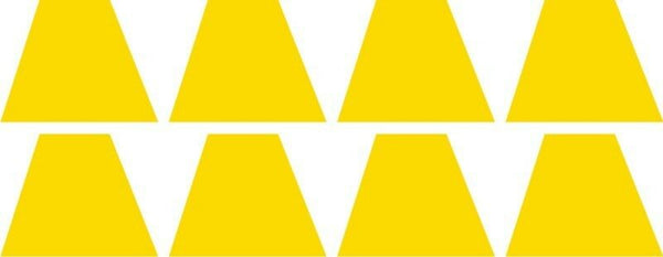Firefighter Helmet Trapezoid Set of 8 YELLOW Reflective Traps 1.75" - Powercall Sirens LLC