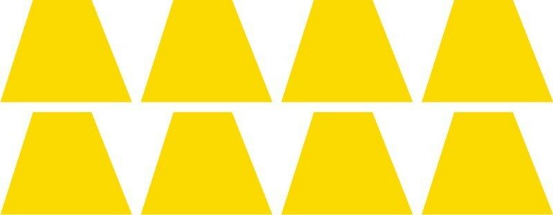 Firefighter Helmet Trapezoid Set of 8 YELLOW Reflective Traps 1.75" - Powercall Sirens LLC