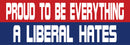 Proud To Be Everything A Liberal Hates Bumper Sticker