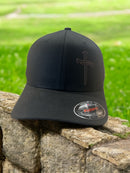 Jesus 3 Nail Cross Leatherette Badge Black Hat Option with FREE 4" 3 Nail Cross Decal in Black