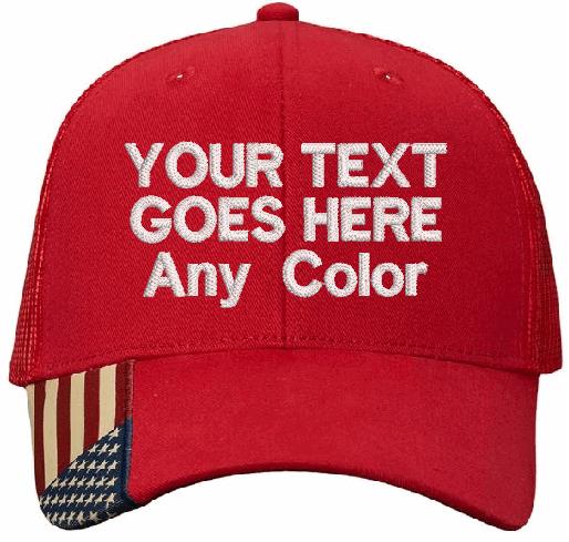 Custom Embroidered Text Hat with your choice of text and color of embroidery