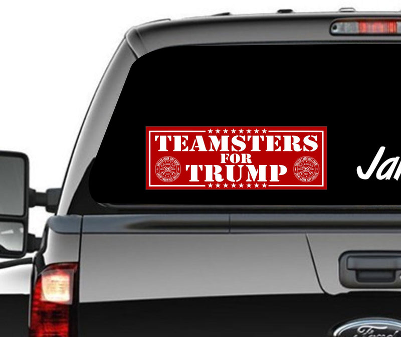 Teamsters for Donald Trump Red Bumper Sticker or Magnet UAW Teamsters