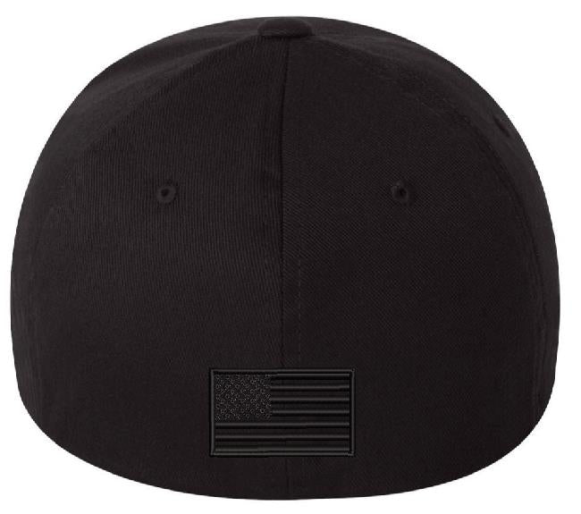 DARK MAGA Hat Flex fit or Adjustable Blackout Hat with back DARK GRAY Flag