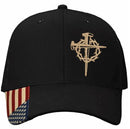 Jesus 3 Nail Cross with Crown Embroidered Adjustable Christ Jesus Hat - Casual Christian Snapback for Men & Women with Free 4" 3 Nail Decal