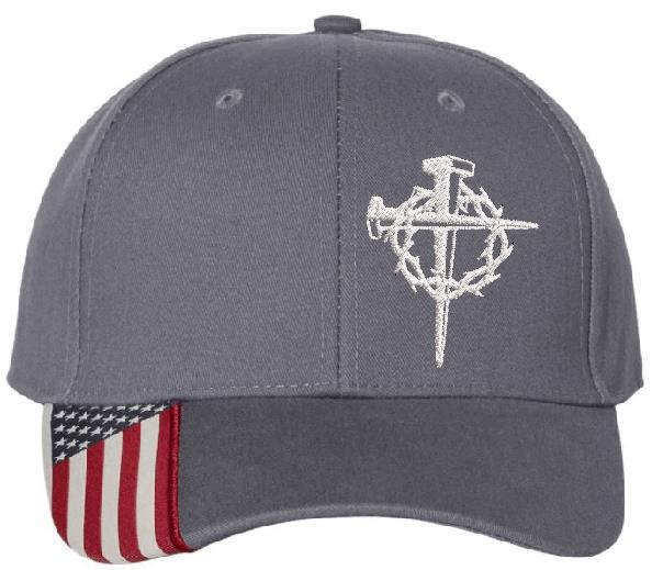Jesus 3 Nail Cross with Crown Embroidered Adjustable Christ Jesus Hat - Casual Christian Snapback for Men & Women with Free 4" 3 Nail Decal