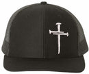 Christian Hats for Men Women Jesus 3 Nail Cross Hat Premium Snapback with Free 4" Decal Machine Washable Versatile Style