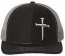 Christian Hats for Men Women Jesus 3 Nail Cross Hat Premium Snapback with Free 4" Decal Machine Washable Versatile Style