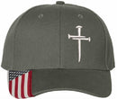 Christian Hats for Men Women Jesus 3 Nail Cross Hat Premium Snapback with Free 4" Decal Machine Washable Versatile Style