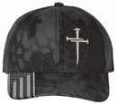 Christian Hats for Men Women Jesus 3 Nail Cross Hat Premium Snapback with Free 4" Decal Machine Washable Versatile Style