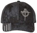Jesus 3 Nail Cross with Crown Embroidered Adjustable Christ Jesus Hat - Casual Christian Snapback for Men & Women with Free 4" 3 Nail Decal