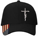 Christian Hats for Men Women Jesus 3 Nail FAITH Cross Embroidered Hat with FREE 4" 3 Nail Cross Decal