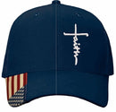 Christian Hats for Men Women Jesus 3 Nail FAITH Cross Embroidered Hat with FREE 4" 3 Nail Cross Decal