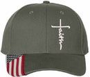 Christian Hats for Men Women Jesus 3 Nail FAITH Cross Embroidered Hat with FREE 4" 3 Nail Cross Decal