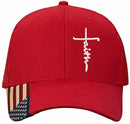 Christian Hats for Men Women Jesus 3 Nail FAITH Cross Embroidered Hat with FREE 4" 3 Nail Cross Decal