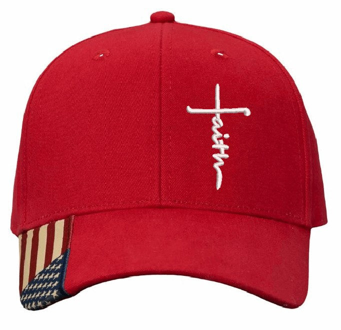 Christian Hats for Men Women Jesus 3 Nail FAITH Cross Embroidered Hat with FREE 4" 3 Nail Cross Decal
