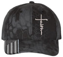 Christian Hats for Men Women Jesus 3 Nail FAITH Cross Embroidered Hat with FREE 4" 3 Nail Cross Decal