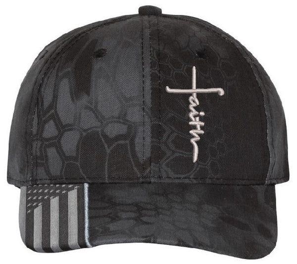 Christian Hats for Men Women Jesus 3 Nail FAITH Cross Embroidered Hat with FREE 4" 3 Nail Cross Decal