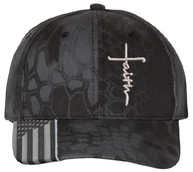 Christian Hats for Men Women Jesus 3 Nail FAITH Cross Embroidered Hat with FREE 4" 3 Nail Cross Decal