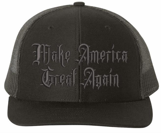 Trump 2024 Hat Gothic Dark MAGA Flex Fit or Adjustable Hat with SIDE FLAG