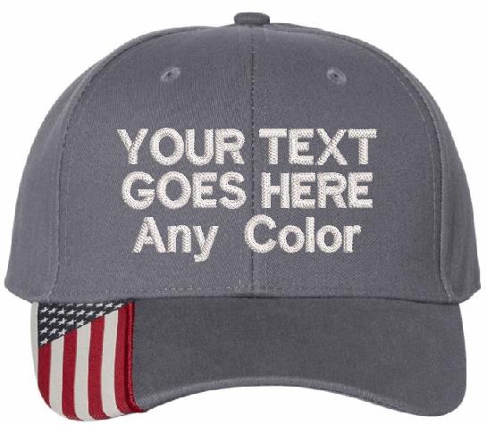 Custom Embroidered Text Hat with your choice of text and color of embroidery