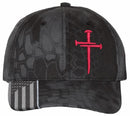 Christian Hats for Men Women Jesus 3 Nail Cross Hat Premium Snapback with Free 4" Decal Machine Washable Versatile Style