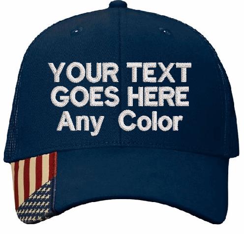 Custom Embroidered Text Hat with your choice of text and color of embroidery