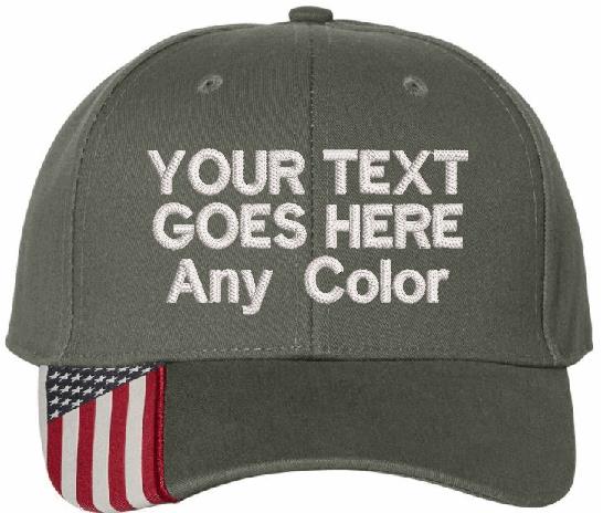 Custom Embroidered Text Hat with your choice of text and color of embroidery