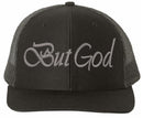 Christian Hats for Men Women BUT GOD Embroidered Hat with FREE 4" 3 Nail Cross Decal