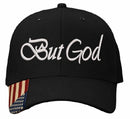 Christian Hats for Men Women BUT GOD Embroidered Hat with FREE 4" 3 Nail Cross Decal