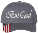 Christian Hats for Men Women BUT GOD Embroidered Hat with FREE 4" 3 Nail Cross Decal
