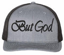 Christian Hats for Men Women BUT GOD Embroidered Hat with FREE 4" 3 Nail Cross Decal