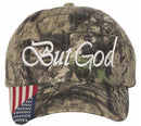 Christian Hats for Men Women BUT GOD Embroidered Hat with FREE 4" 3 Nail Cross Decal