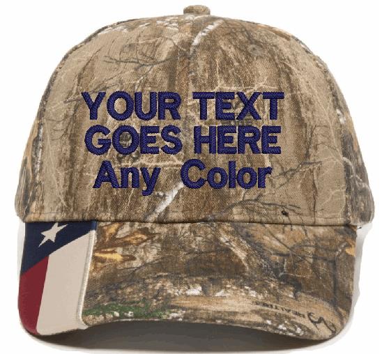 Custom Embroidered Text Hat with your choice of text and color of embroidery