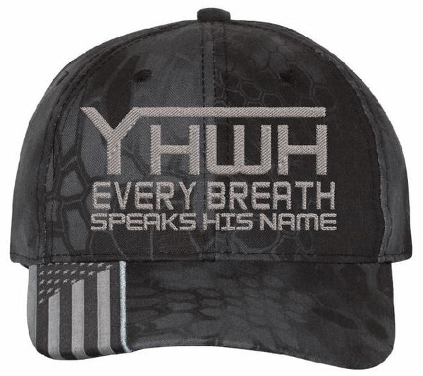 YHWH Jesus God Embroidered Hat with FREE 4" Cross Nails Decal