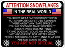 Attention Snowflake Car Truck Bumper Sticker Political Window Decal Trump POTUS