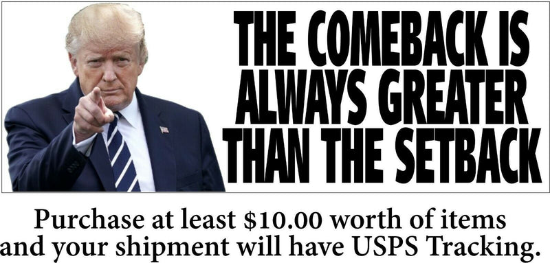 Trump 2024 MAGNET "Comeback is greater than the setback" 8.6" x 3" MAGNET