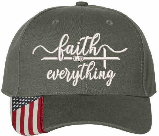 Faith over Everything Embroidered Adjustable Hat USA300 Outdoor Cap Faith Jesus