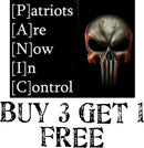 The Patriot Party PANIC Patriots are now in control bumper sticker 5" x 6" TRUMP
