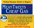 Political Bumper Sticker Mean Tweet Cheap Gas Trump 2024 Decal/Magnet