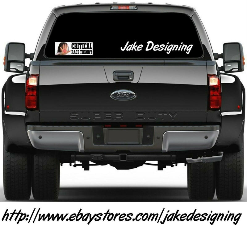 Stop Critical Race Theory Bumper Sticker - 8.6" x 3" Automotive Bumper Sticker
