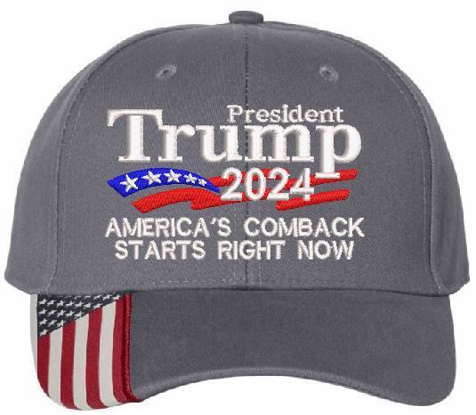 TRUMP 2024 Hat "America's comeback starts right now" Adjustable Embroidered Hat