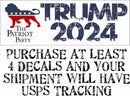 Patriot Party Trump 2024 Lion Bumper Sticker 8.6" x 3" Patriot Party Trump
