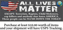Anti Terrorist ALL LIVES MATTER Flush down the Toilet Bumper Sticker 8.6" x 3"