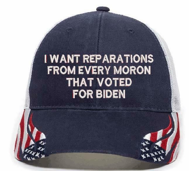 I want reparations from every moron hat USA300 Adjustable Embroidered Hat