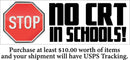 Stop Critical Race Theory in Schools Bumper Sticker - 8.6" x 3" Automotive Decal